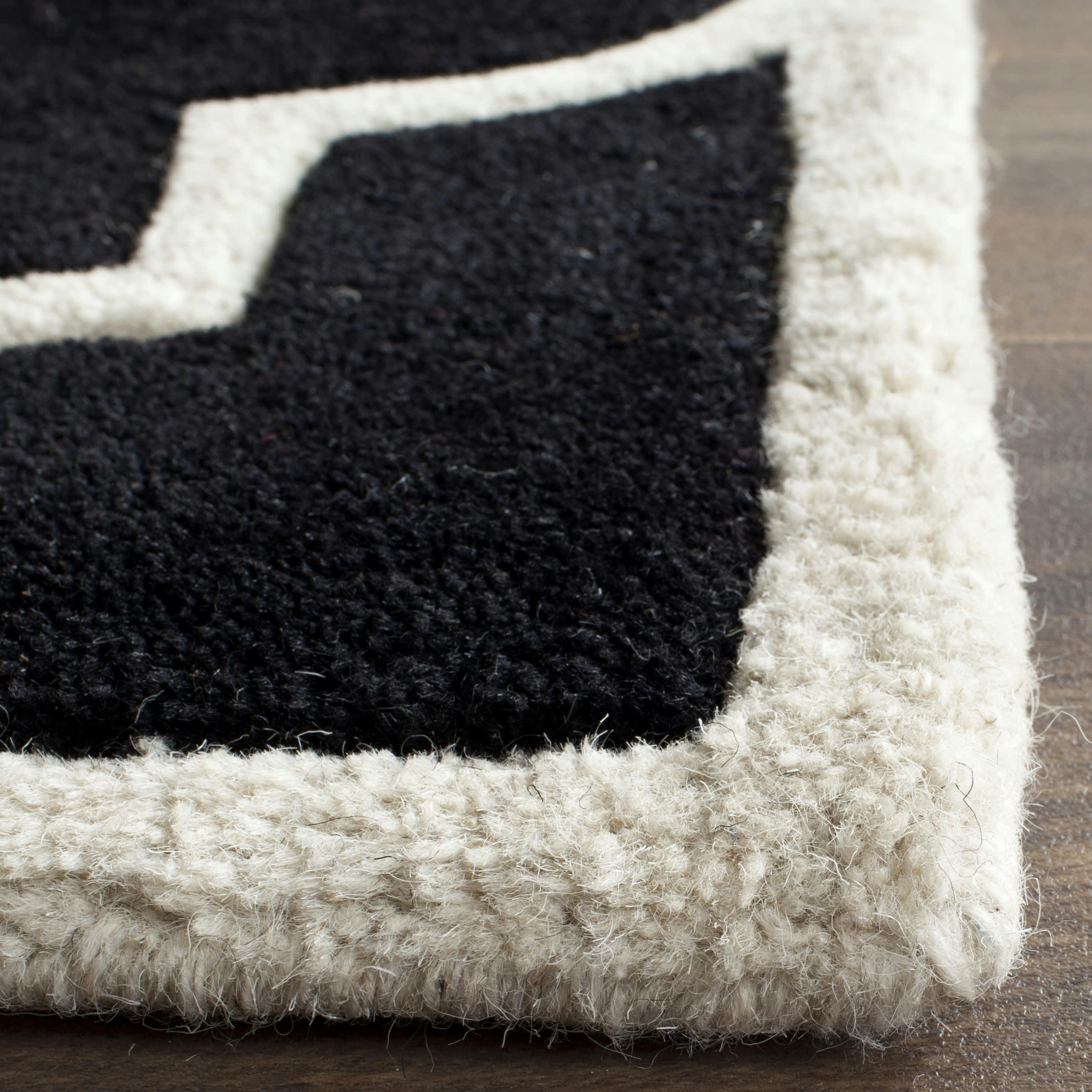 CHATHAM - Tapis de salon interieur en noir & ivoire, 152 x 244 cm