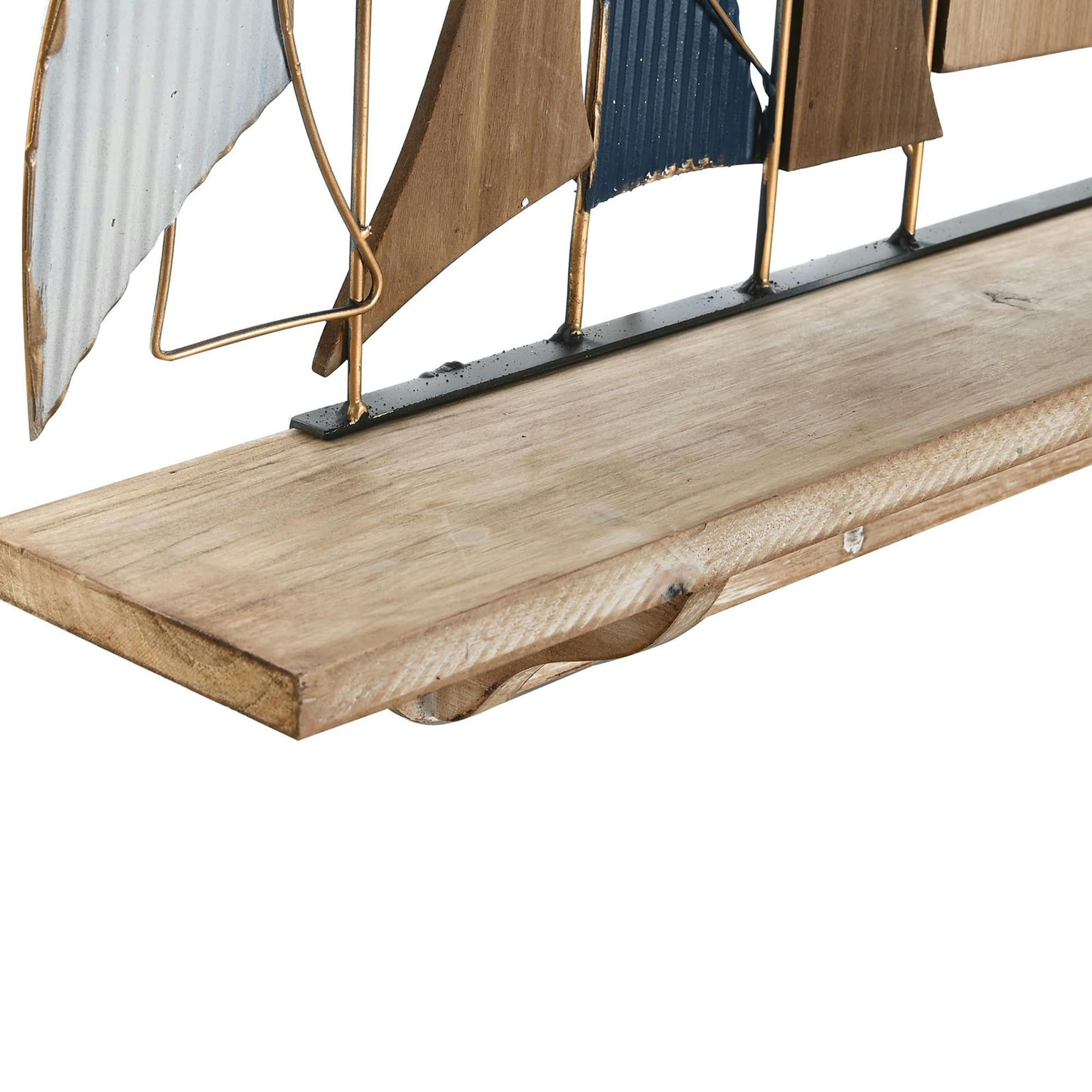 - Étagère murale bois et métal voiles 71x12x45cm
