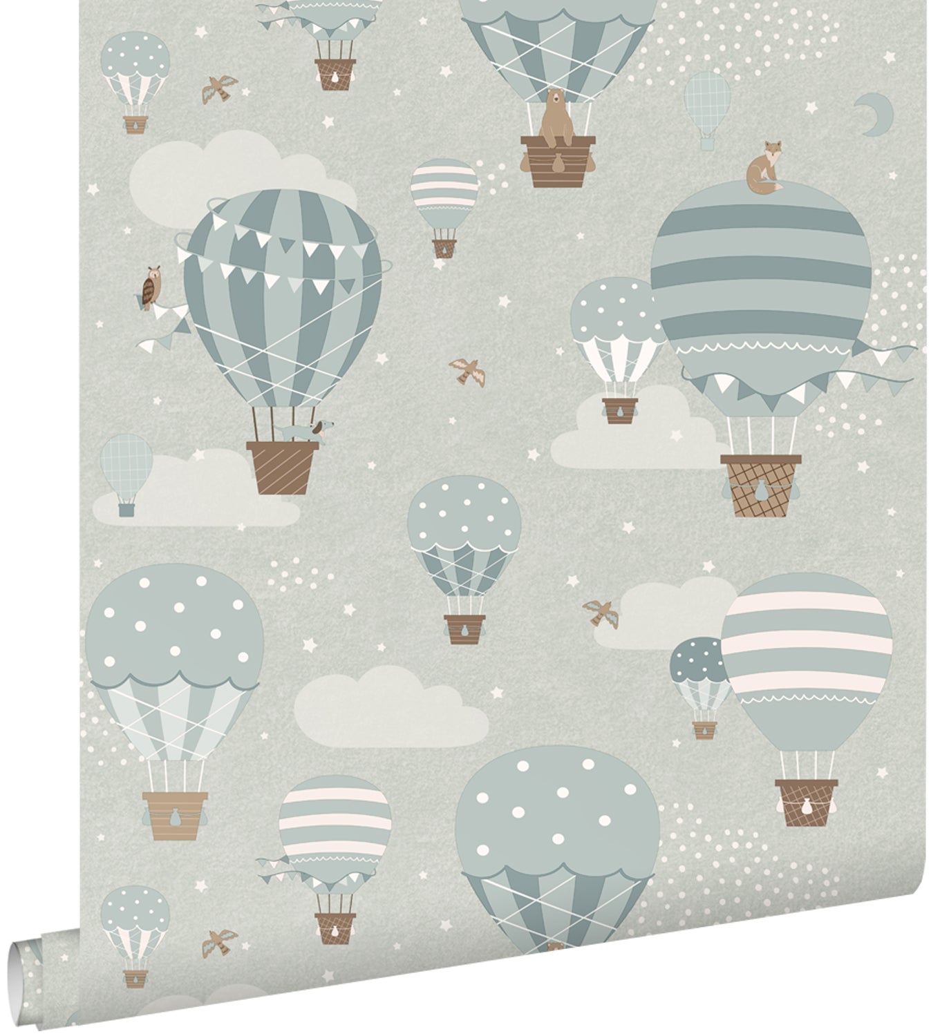 ESTAhome behang luchtballonnen blauw - 53 cm x 10.05 m - 131345