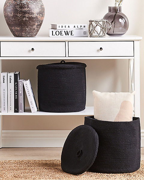 Lot de 2 paniers SILOPI Coton Noir