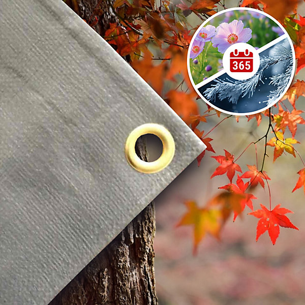 Bâche de protection 280g/m, grise 10x12 (120m), bâche étanche, résistante