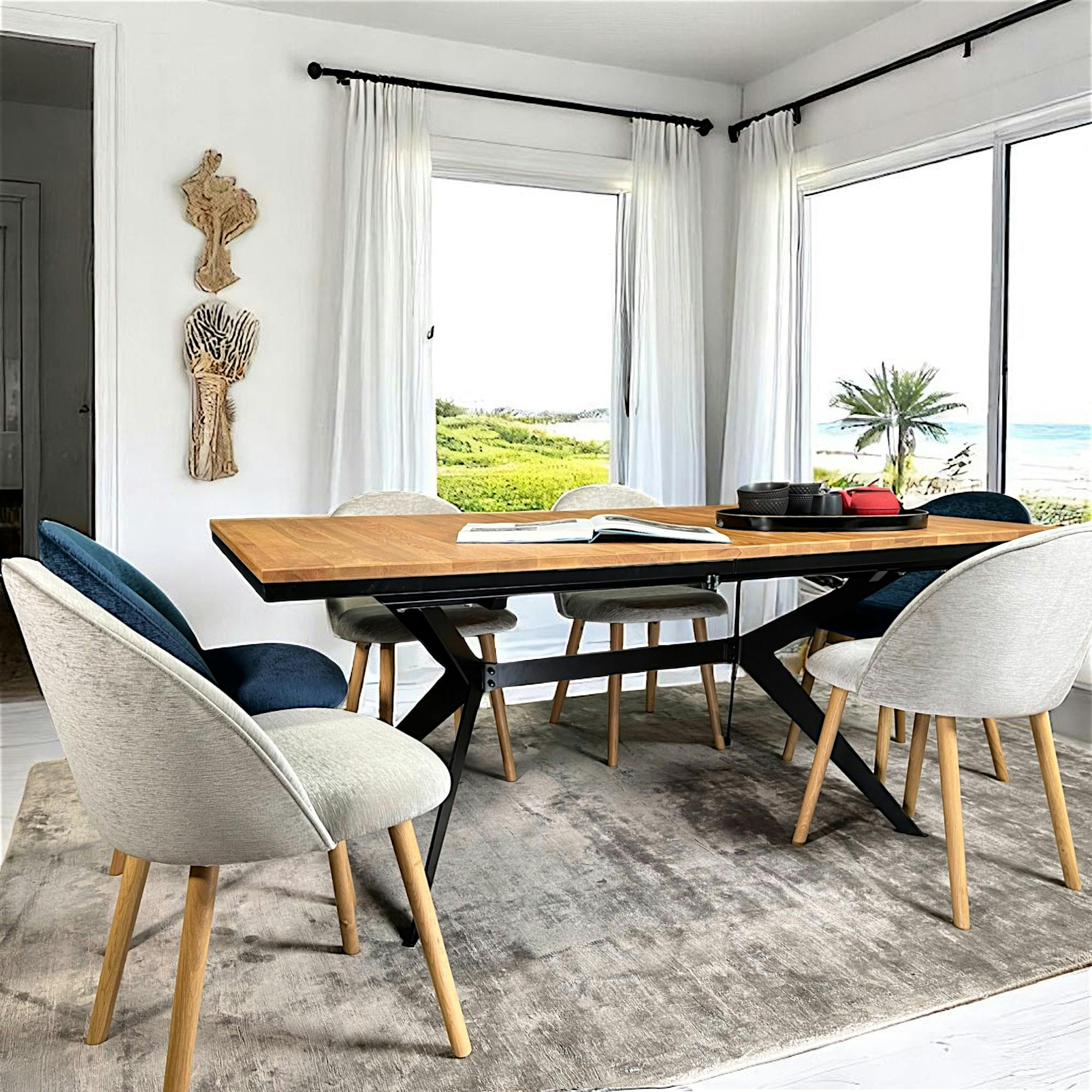 Table rectangulaire extensible en chêne huilé 180 cm PALERME