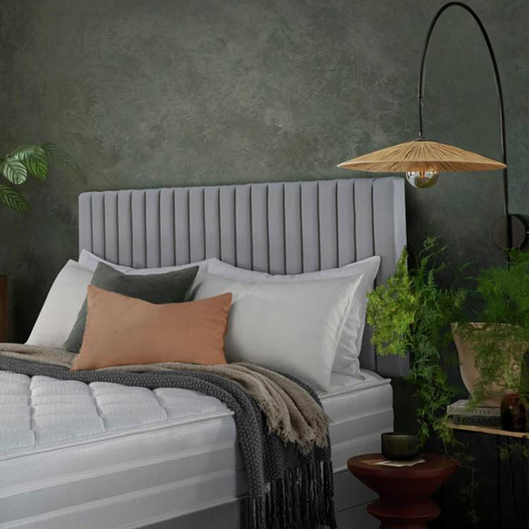 Silentnight Dusk Fabric Single Headboard - Light Grey