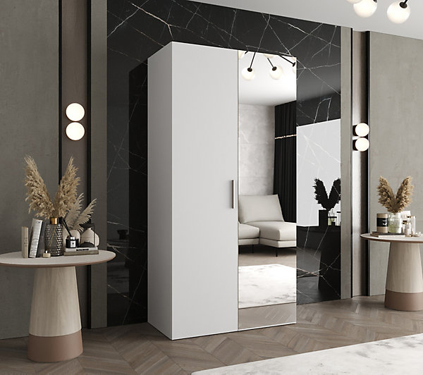 Armoire Bari 2 a portes battantes H. 202 x L.100 x P. 52, 2 portes