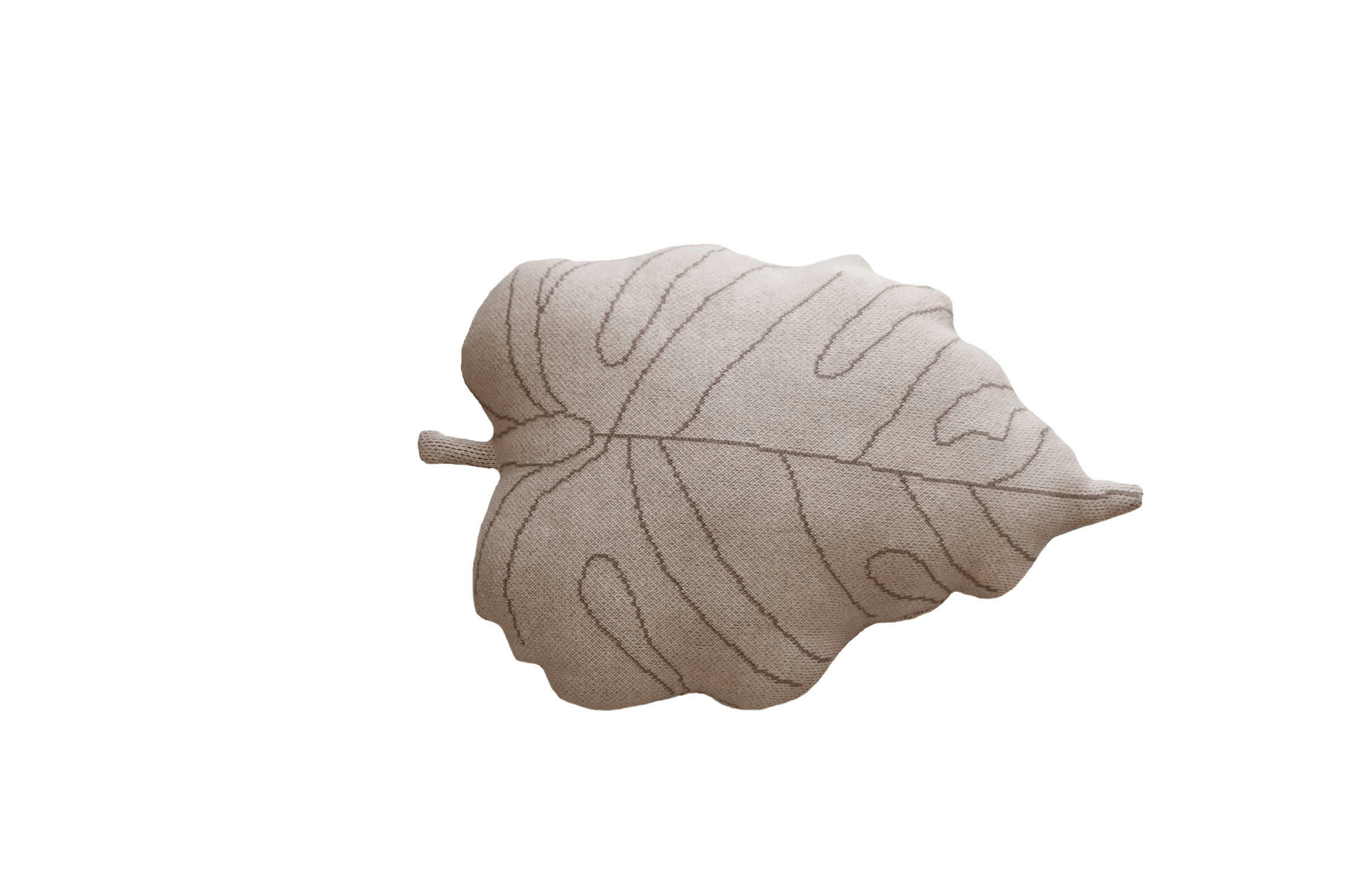 REVERSIBLE - Coussin feuilles coton rose 28x42