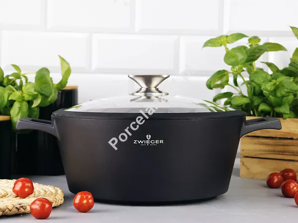 Komplet 4 garnków (8 el.) i 3 patelni (20, 24 i 28 cm) ZWIEGER - Black Stone 1Z.BS.K11