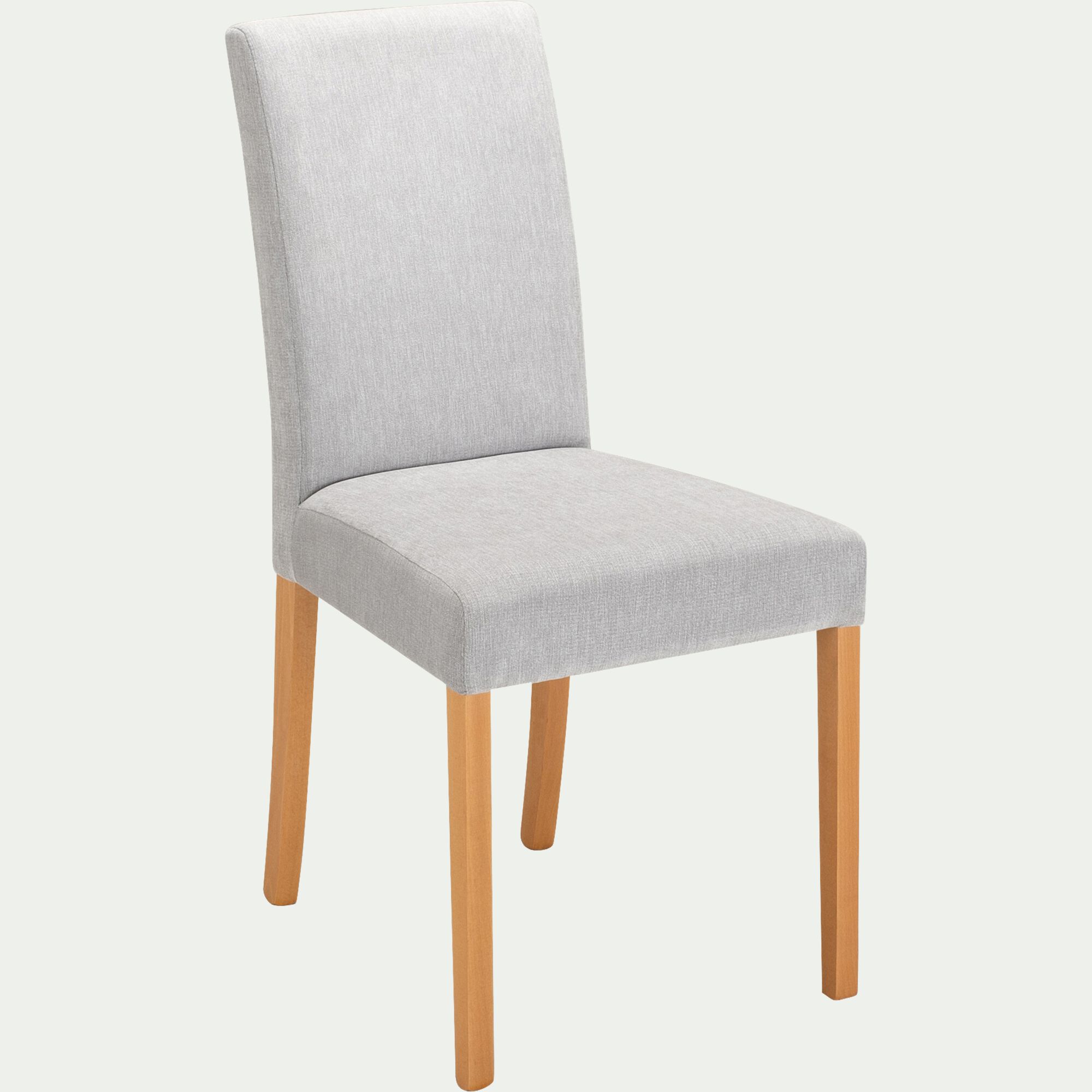LANA - Chaise en tissu avec piètement en hêtre - gris