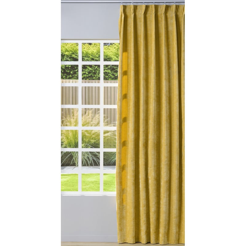 Gordijn chenille - geel - 140x250 cm