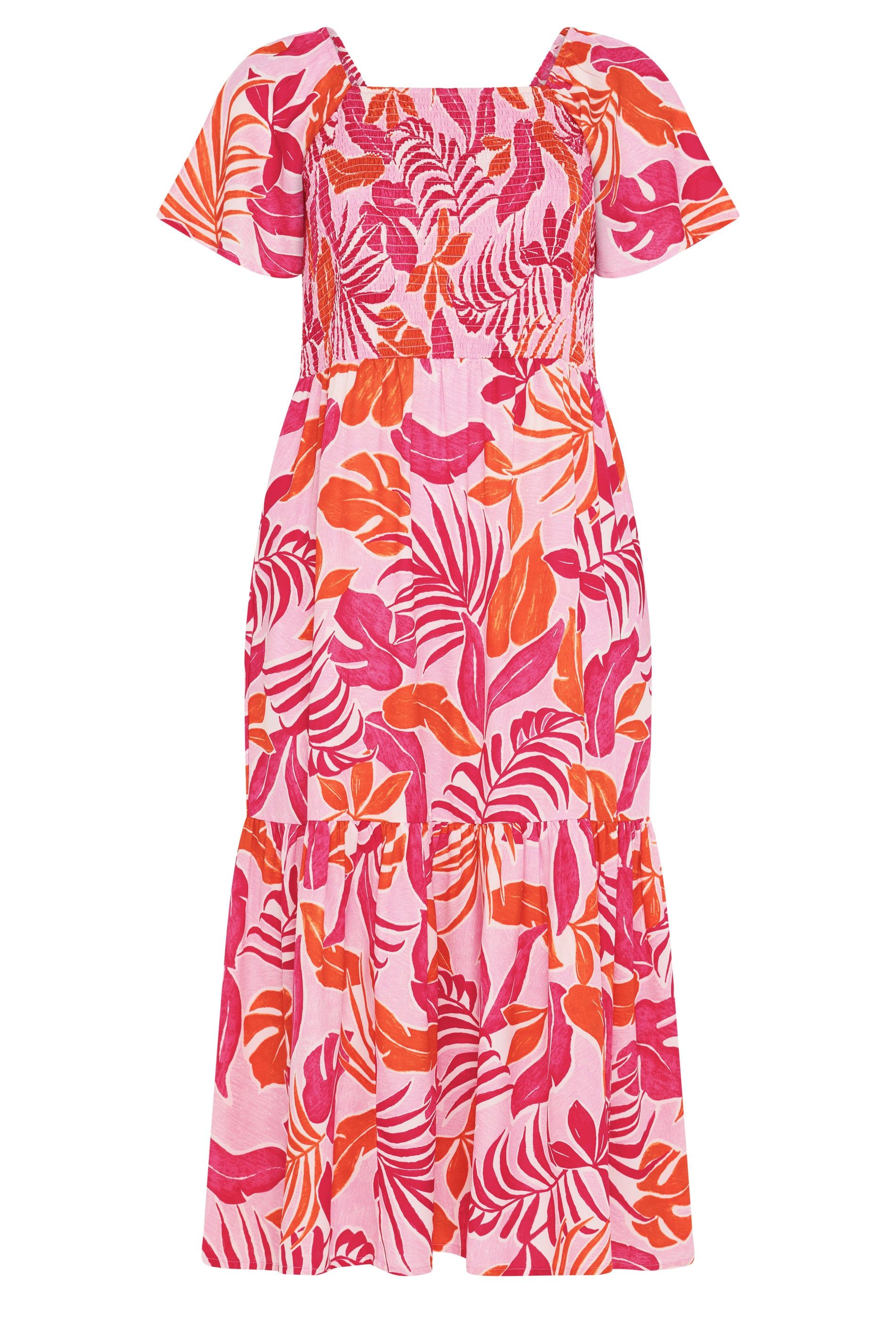 Yours Leaf Shirred Maxi Dress