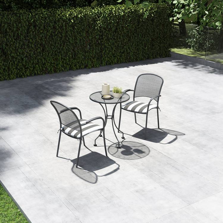 Pacific Carlo 2 Seater Metal Garden Bistro Set with Cushions