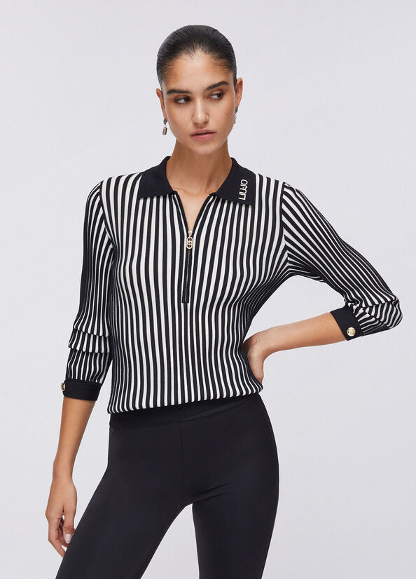 Maglia serafino a coste