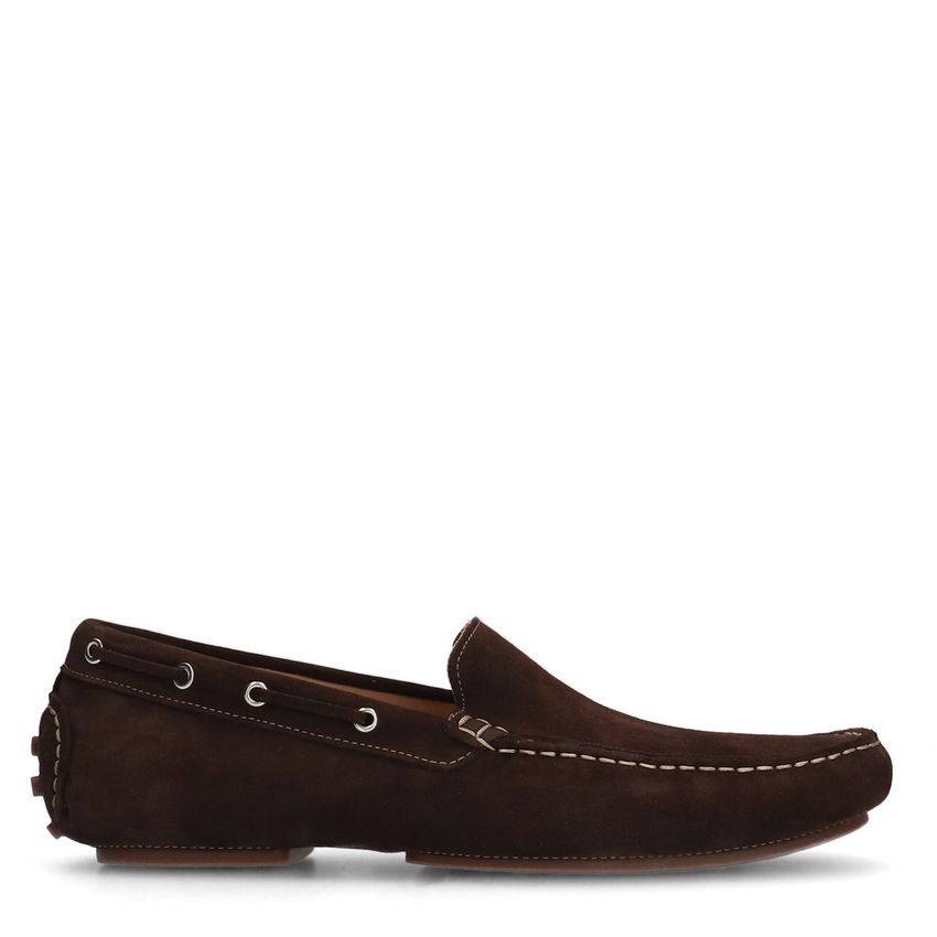 Manfield Bruine suède loafers