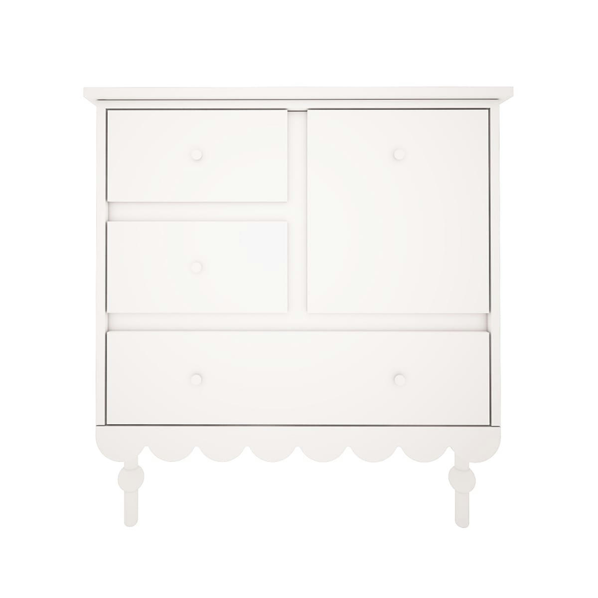 BABUSHKA - Commode 3 tiroirs 1 porte blanc