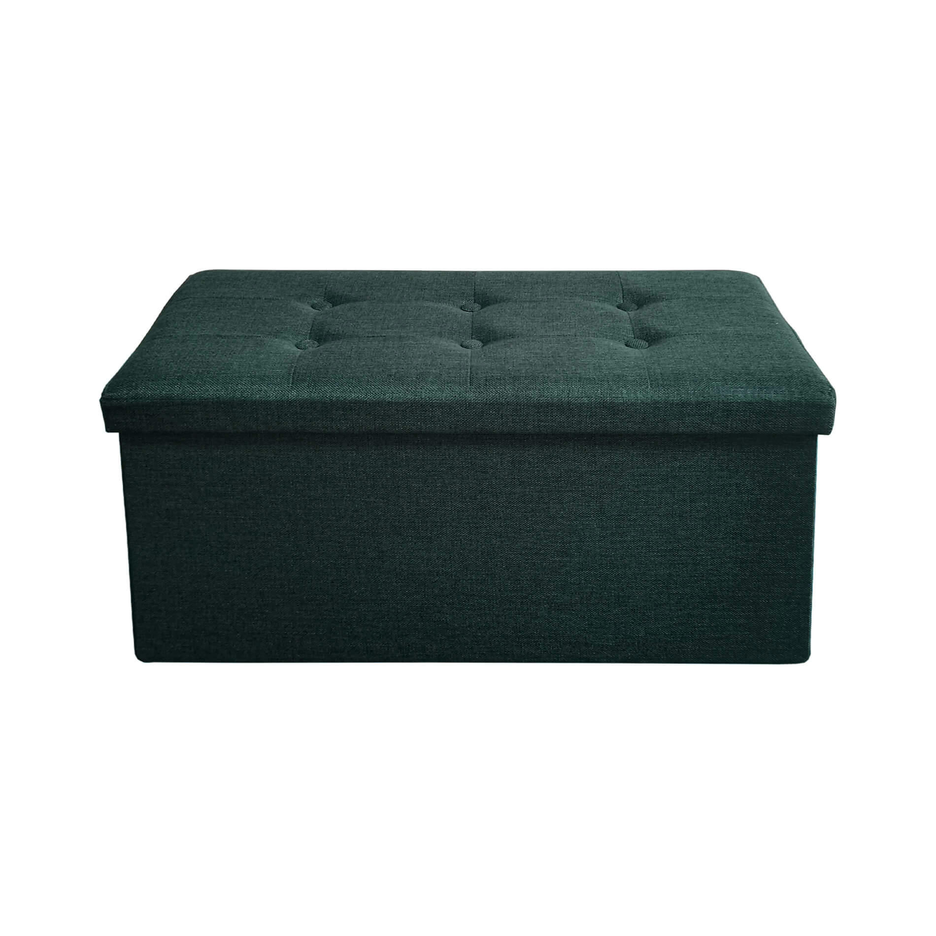 - Repose-pieds banquette pliant en fibre de bois et tissu vert