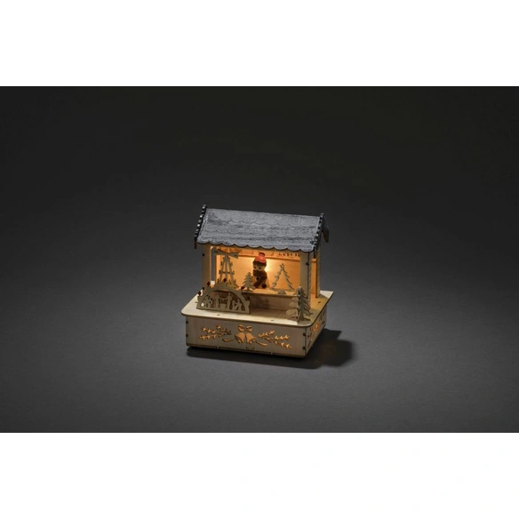LED Holzsilhouette, Holz, BxHxL: 9,5 x 12,5 x 11,5 cm, inkl. Leuchtmittel