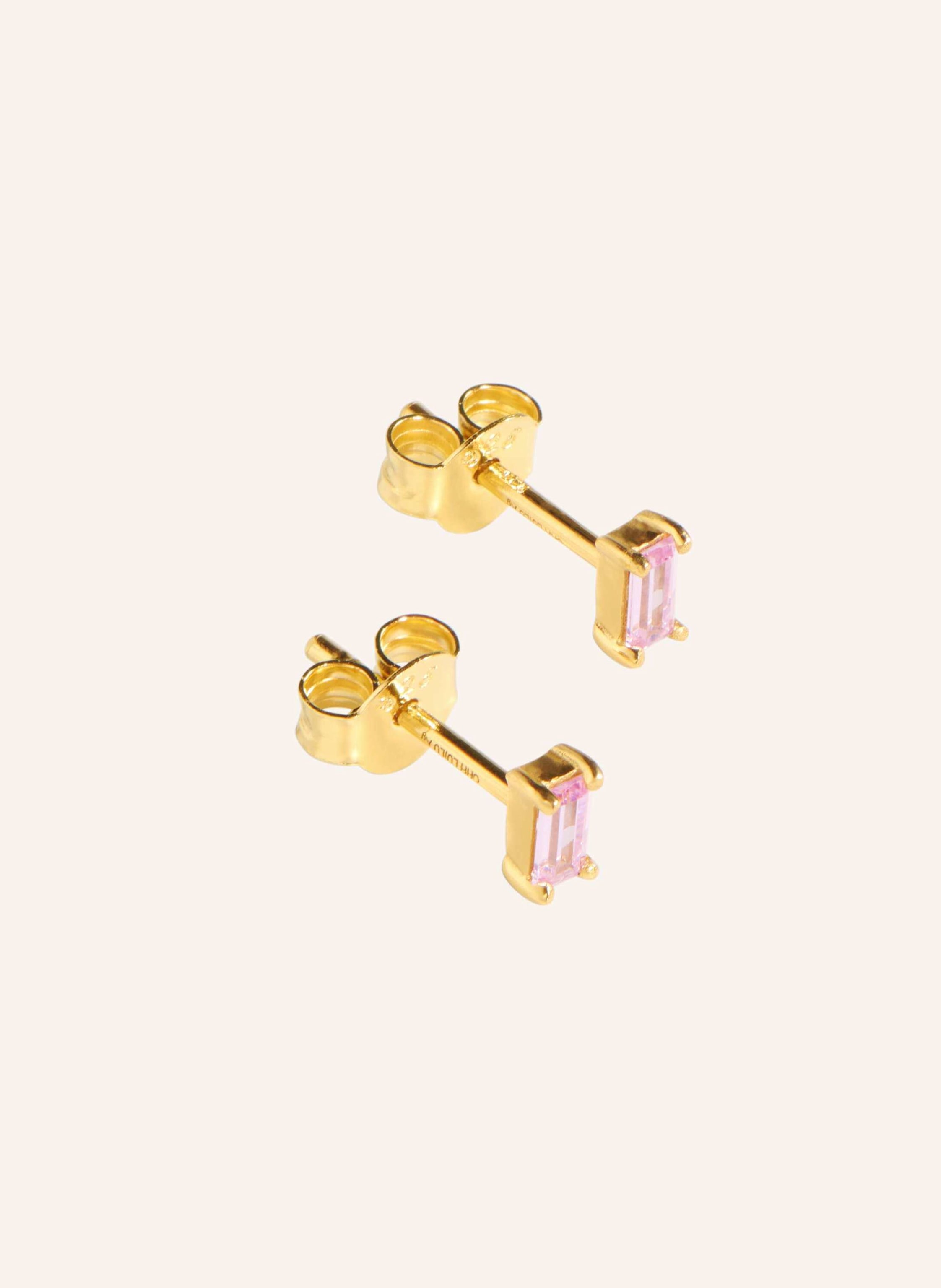 OHH LUILU Ohrstecker BAGUETTE STUDS ROSE by GLAMBOU