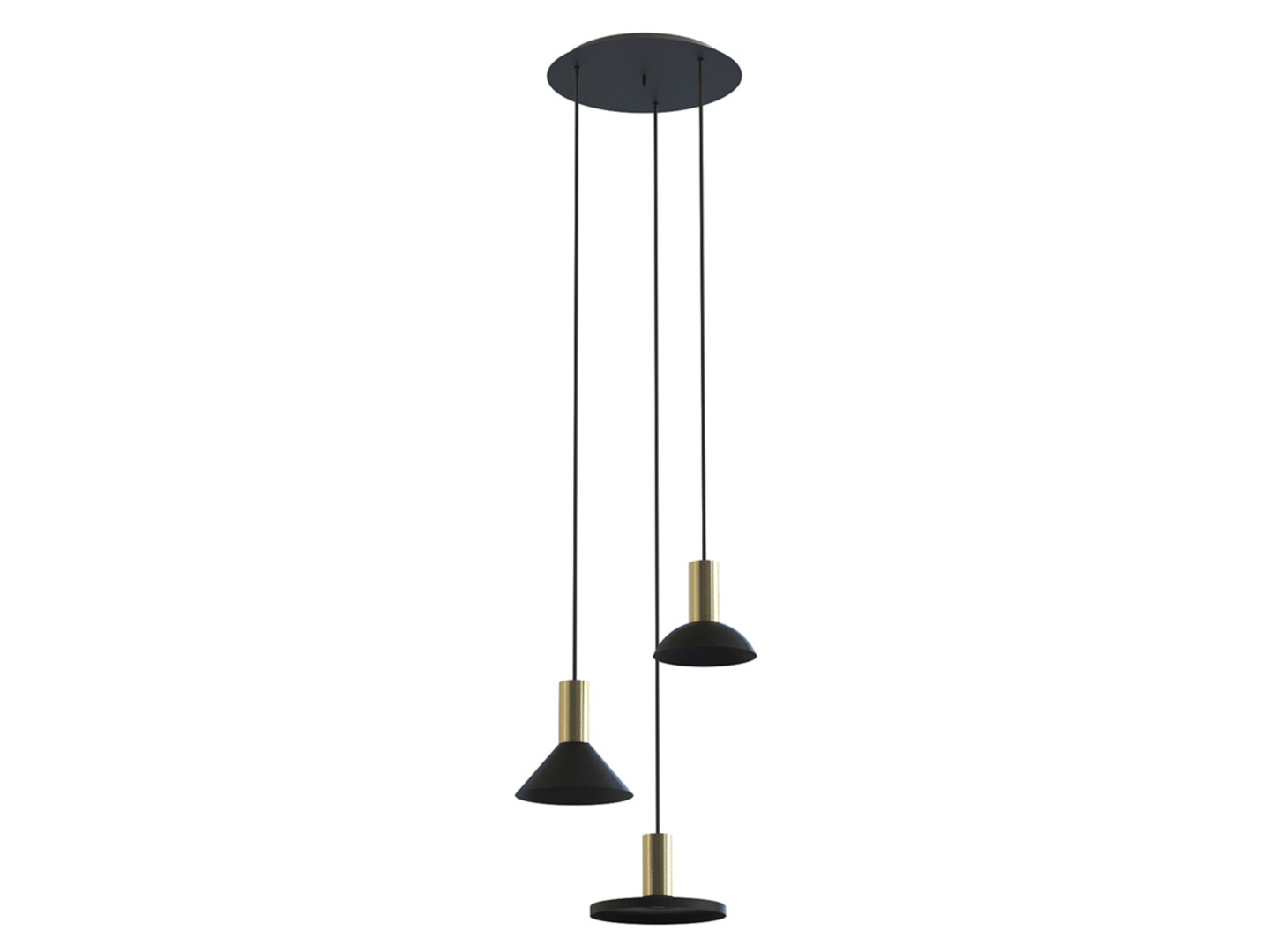 Lampa wisząca Hermanos 3-punktowa metalowa czarna