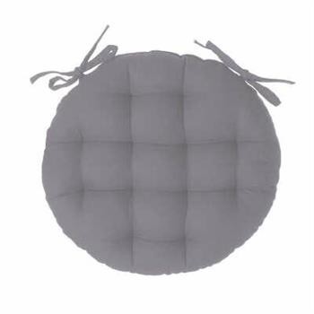 Poduszka na krzesło 38cm okrągła szara