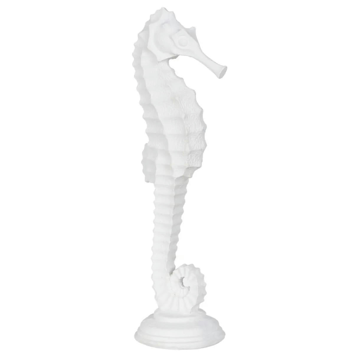 - Statue hippocampe en résine blanche 45 cm