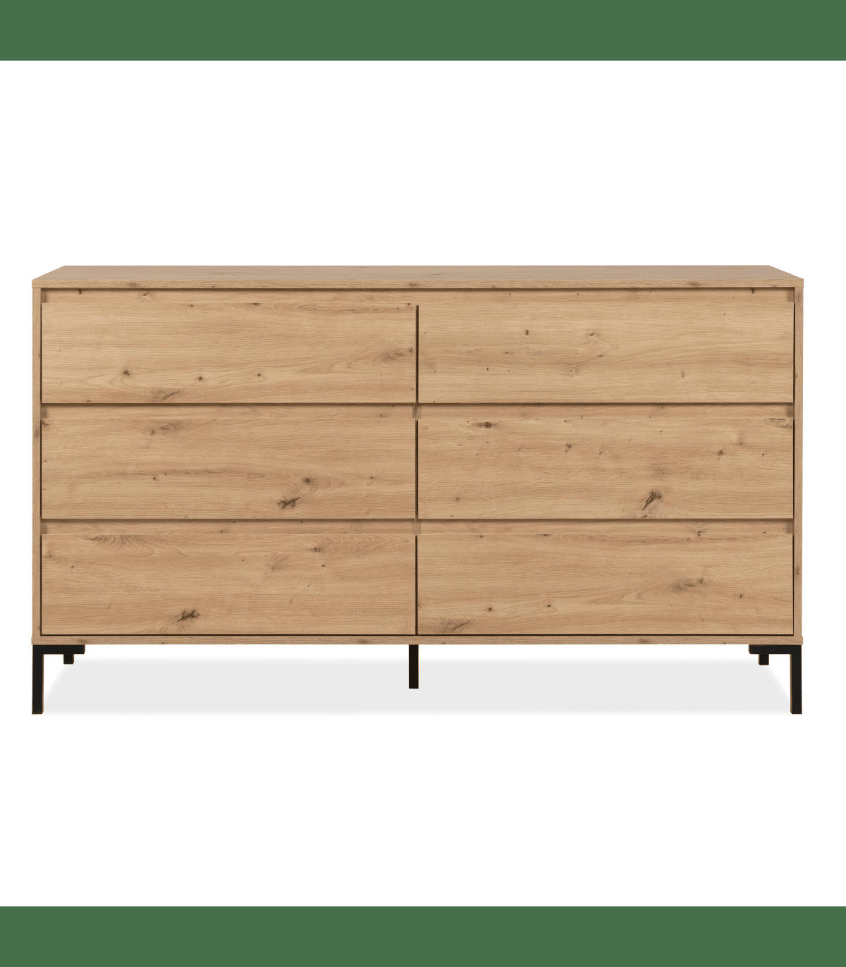 PIANA - Commode 6 tiroirs effet bois L150 x H87 cm