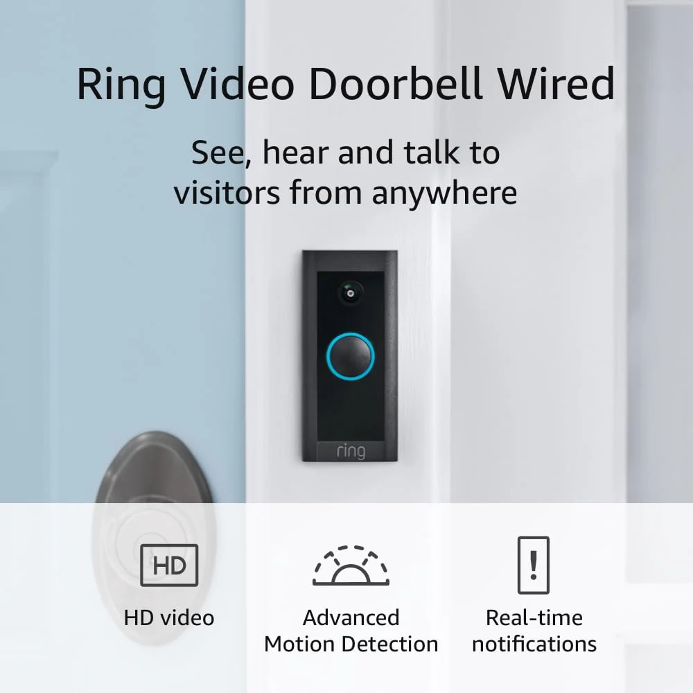 Doorbell Wired with Ring Stick Up Cam (White) and Ring Alarm 8-piece (White)(with Ring Stick-Up Cam and Alarm 8-piece)