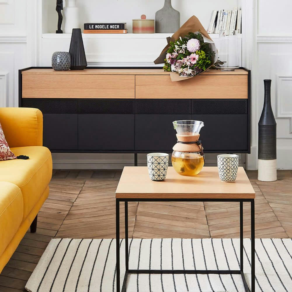 RADIO - Buffet  placage chêne et noir