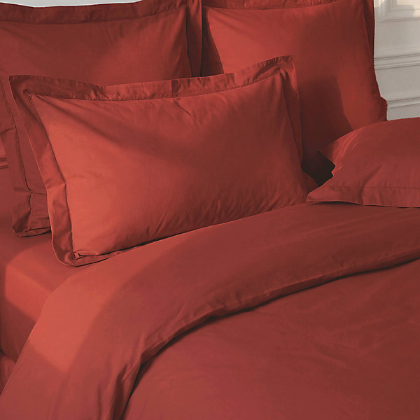 Lot de 2 taies d'oreiller en percale de coton Terracota 50x70 cm SOFT PERCALE
