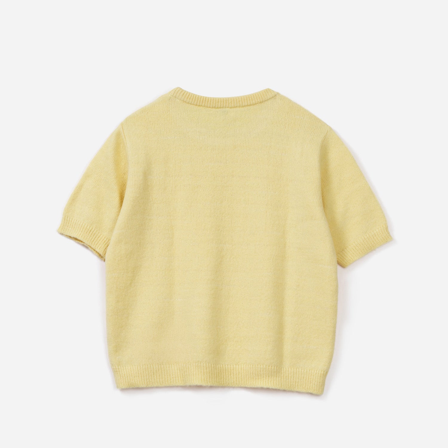 Pull jaune tricot manches courtes