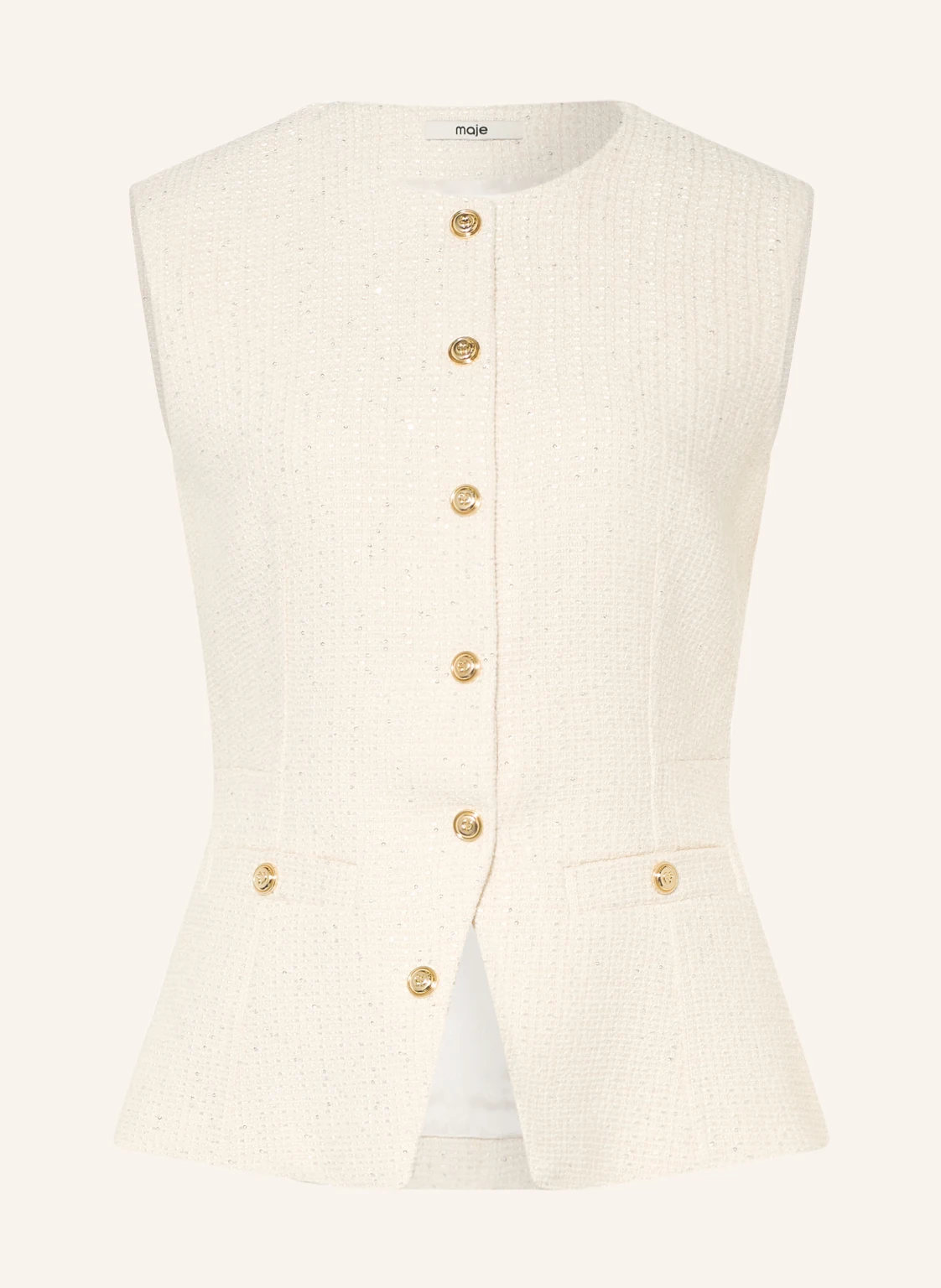 maje Blazerweste aus Tweed mit Pailletten