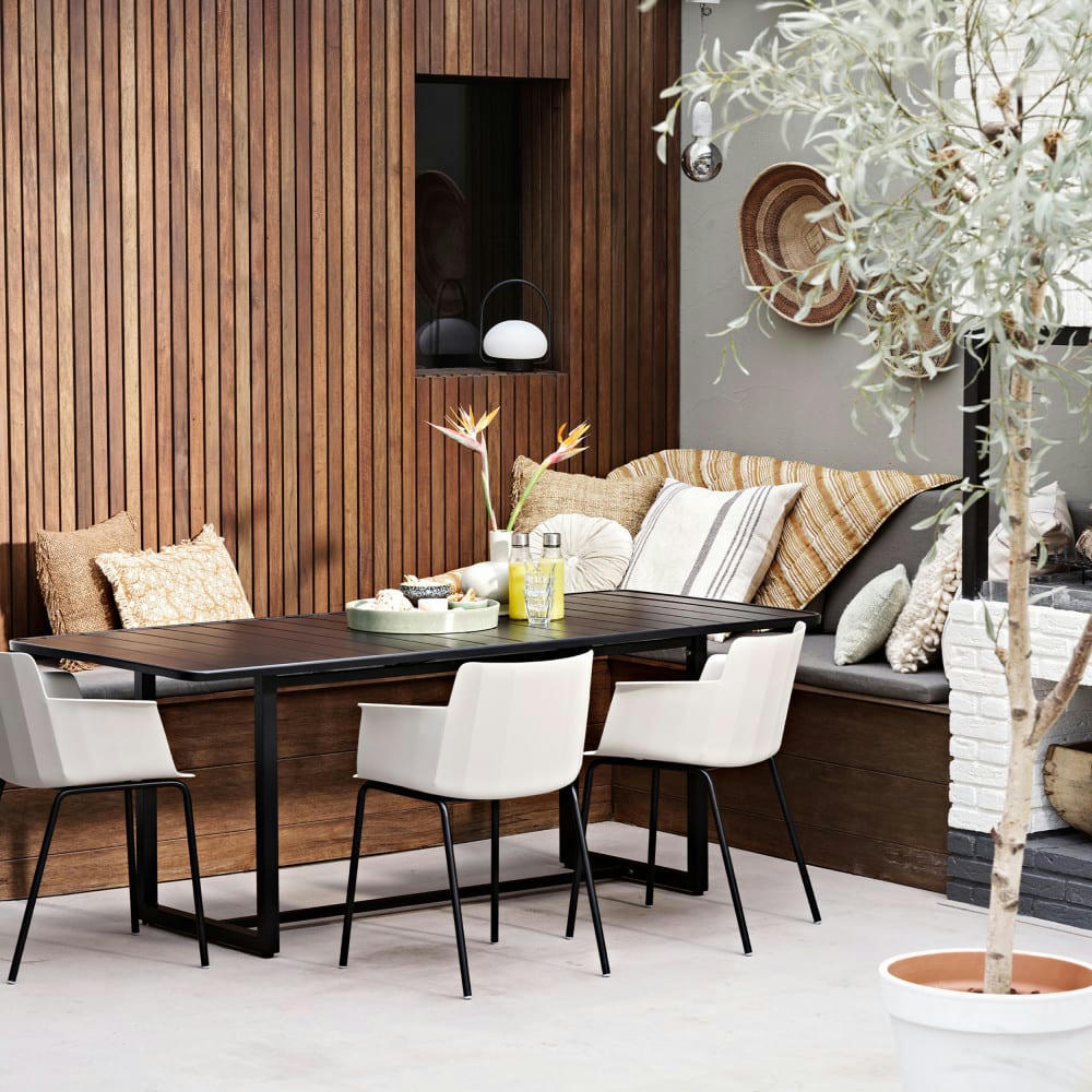 FOPPE - Lot de 4 fauteuils de table en plastique et métal blanc