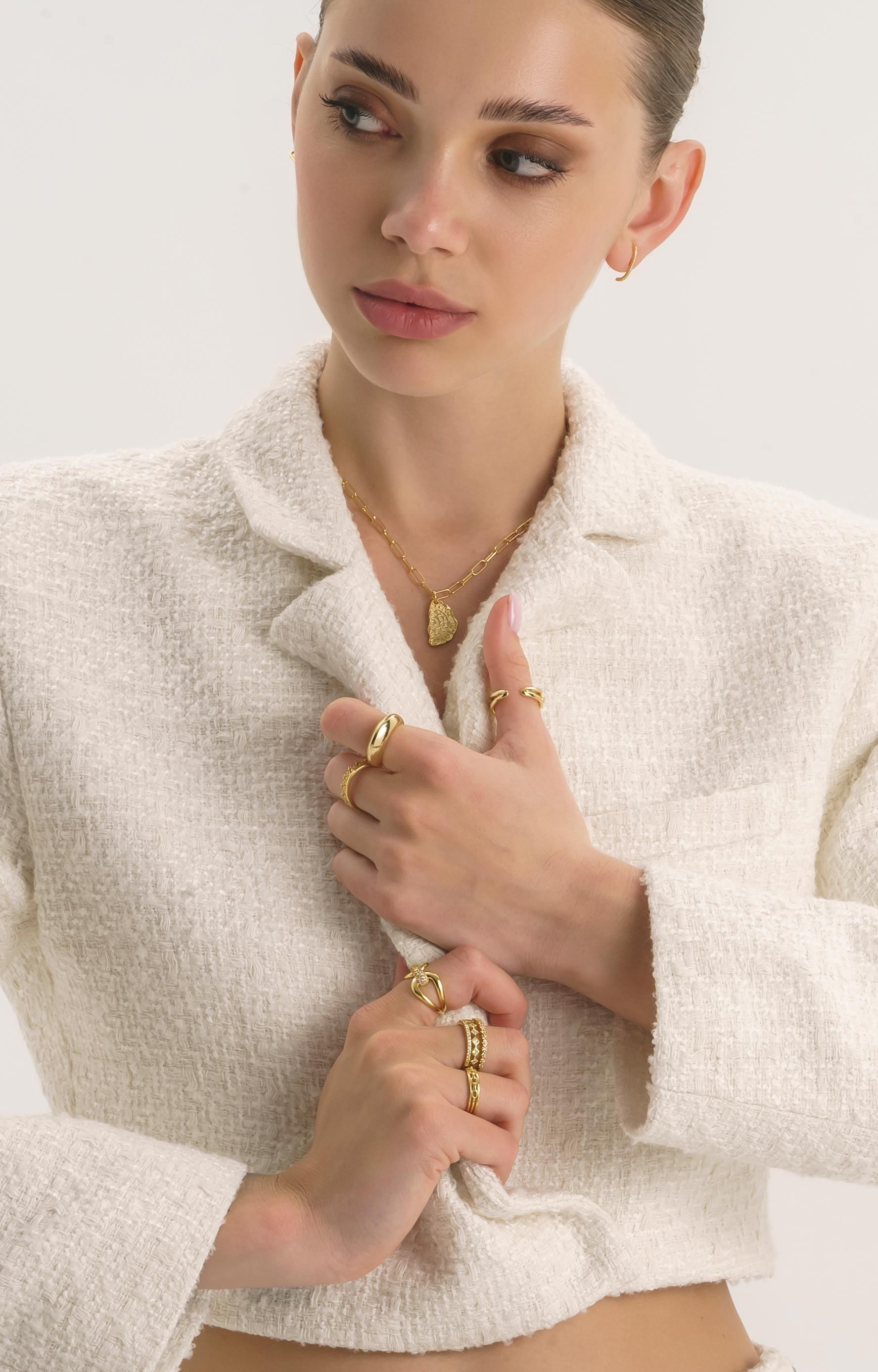 Elk & Bloom 14K Gold Chain Link Stacking Ring