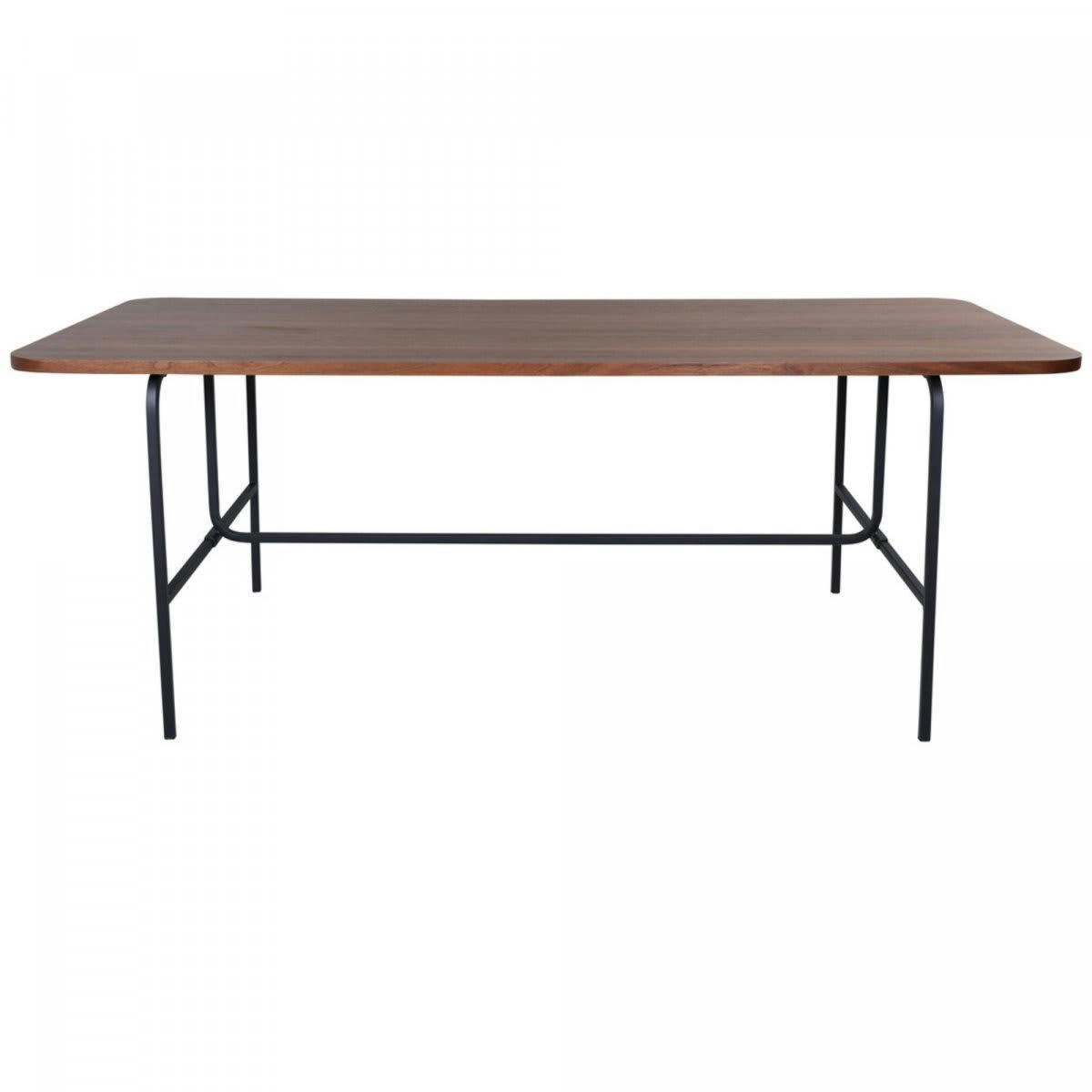 MISKA - Table à manger minimaliste en bois et métal 200cm noir