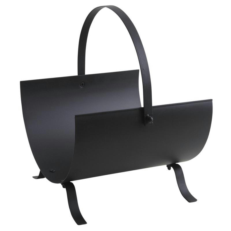 - Porte-bûches design en métal noir