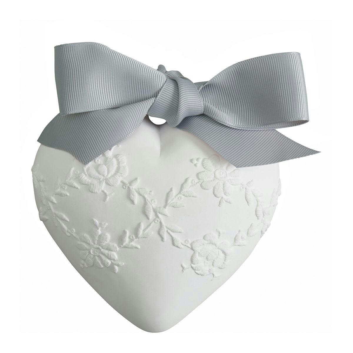 INTEMPORELS - Grand Cœur parfumé brodé - Fleur de Coton