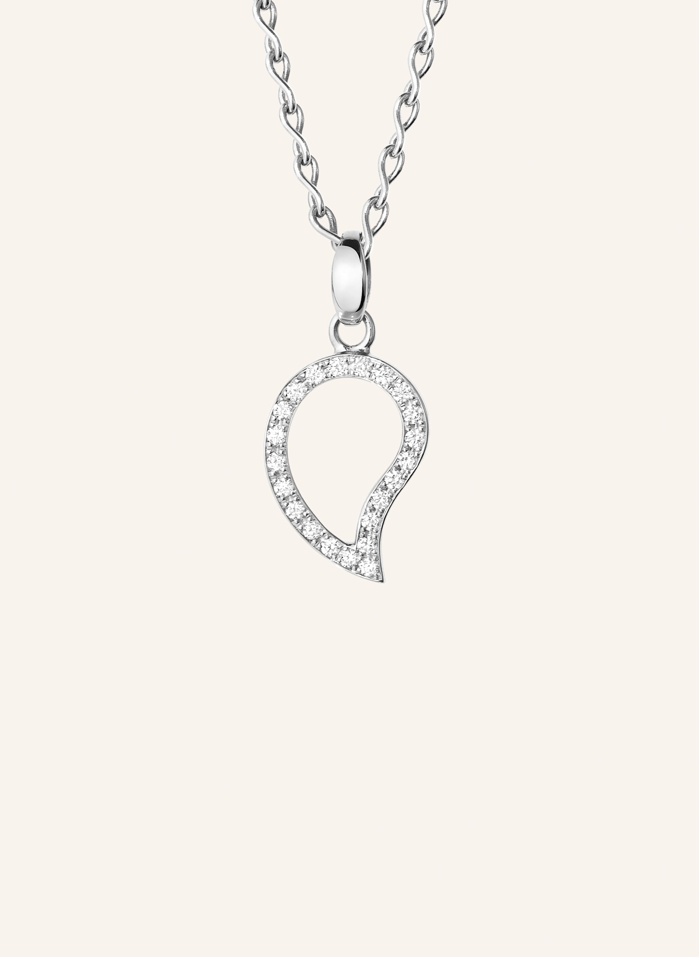 TAMARA COMOLLI Anhänger PENDANT SIGNATURE SMALL DIAMOND PAVÉ mit Diamant Pavé 18K Weißgold
