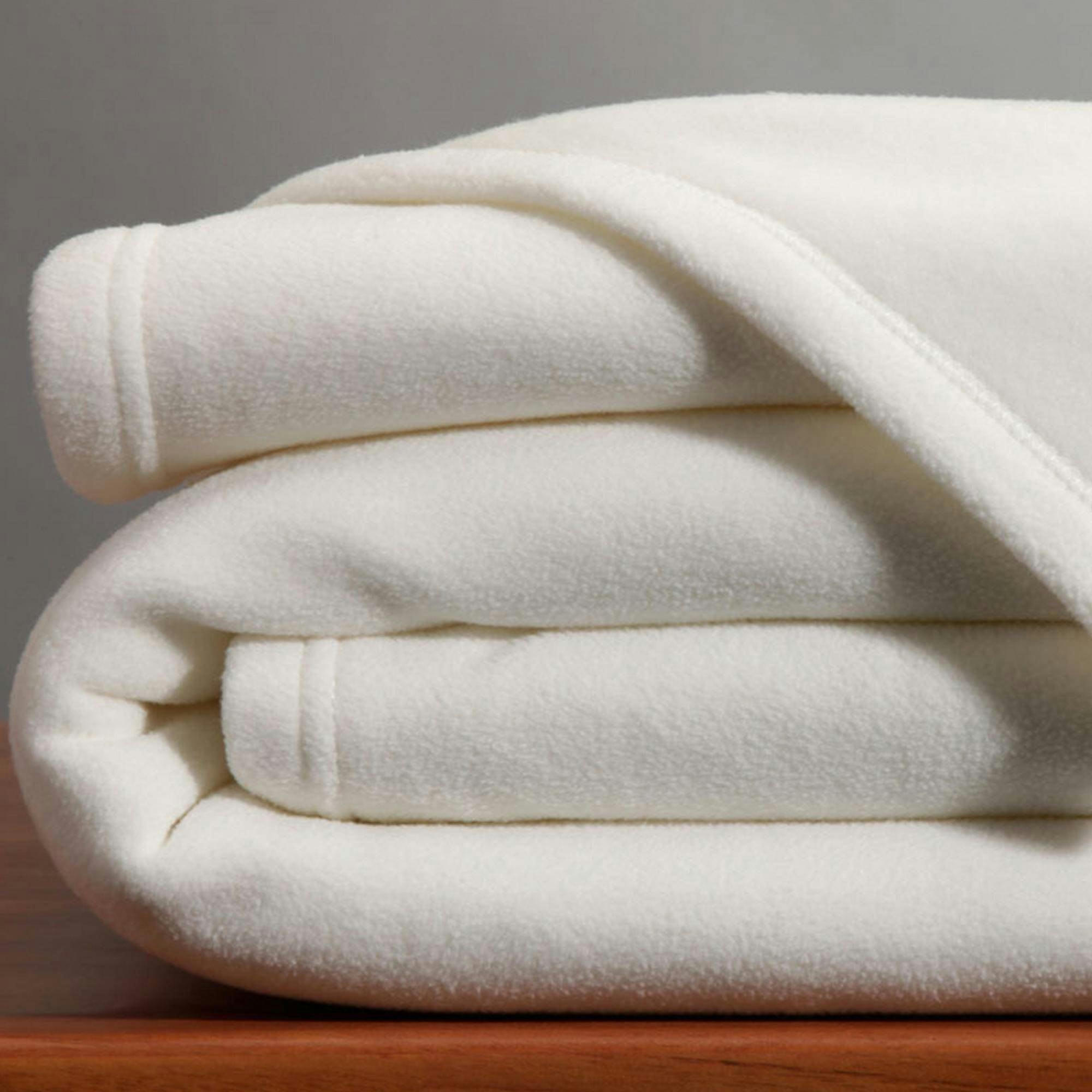 POLAIRE MICROFIBRE UNIE - Couverture tempérée 240x260 naturel en polyester