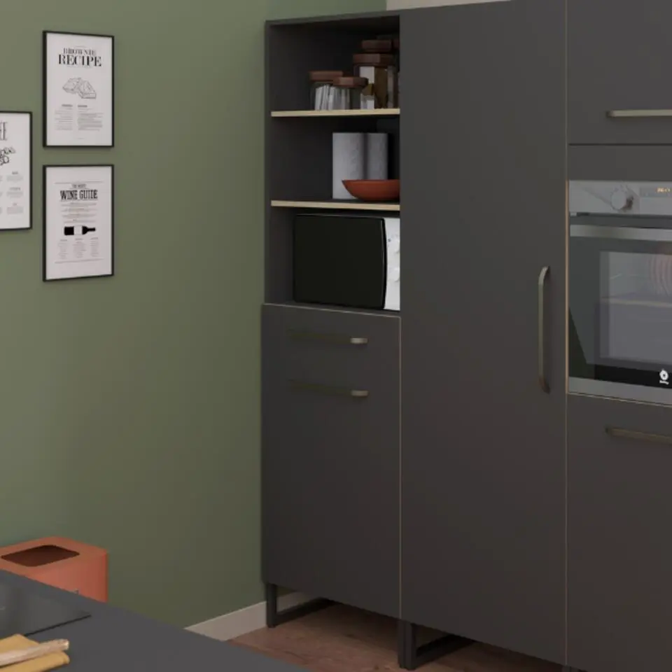 Kolomkast Wade met &eacute;&eacute;n deur en &eacute;&eacute;n lade. - antraciet