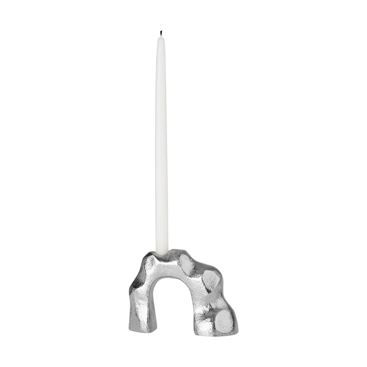 Broste Copenhagen - Lumos Kerzenständer, 35,5 x 11 x 11,5 cm, silver finish