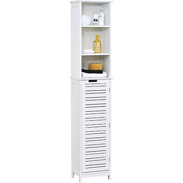 Colonne salle de bain blanche 1 porte 3 niveaux Miami