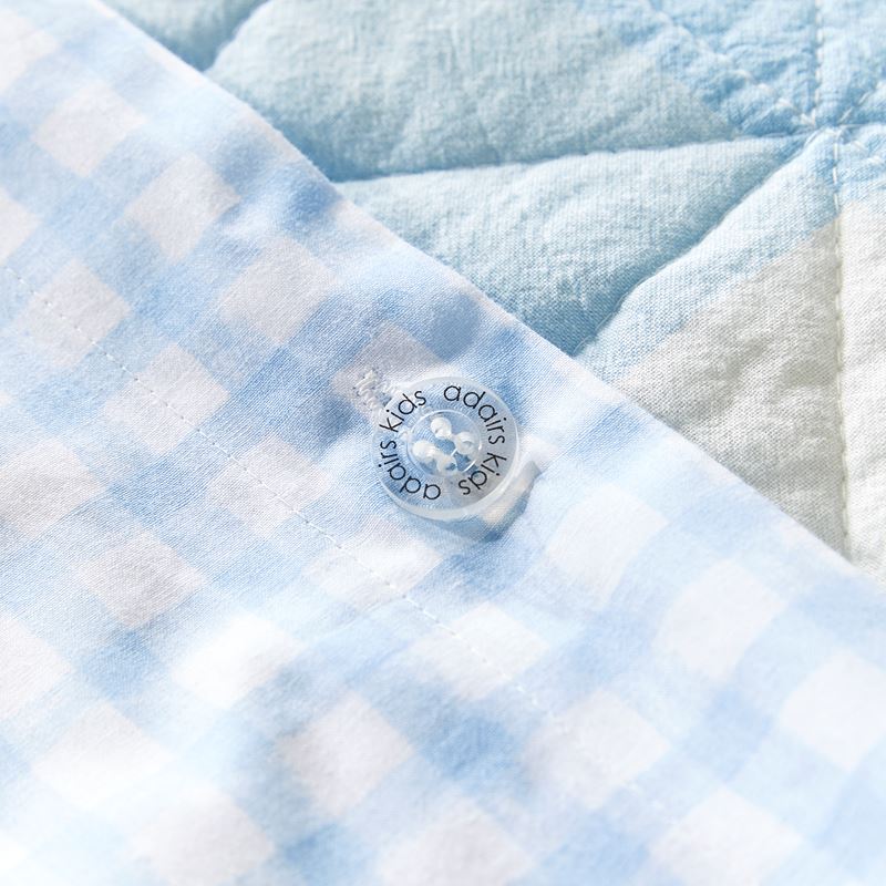 Yarn Dyed Sky Blue Gingham Quilt Cover Set