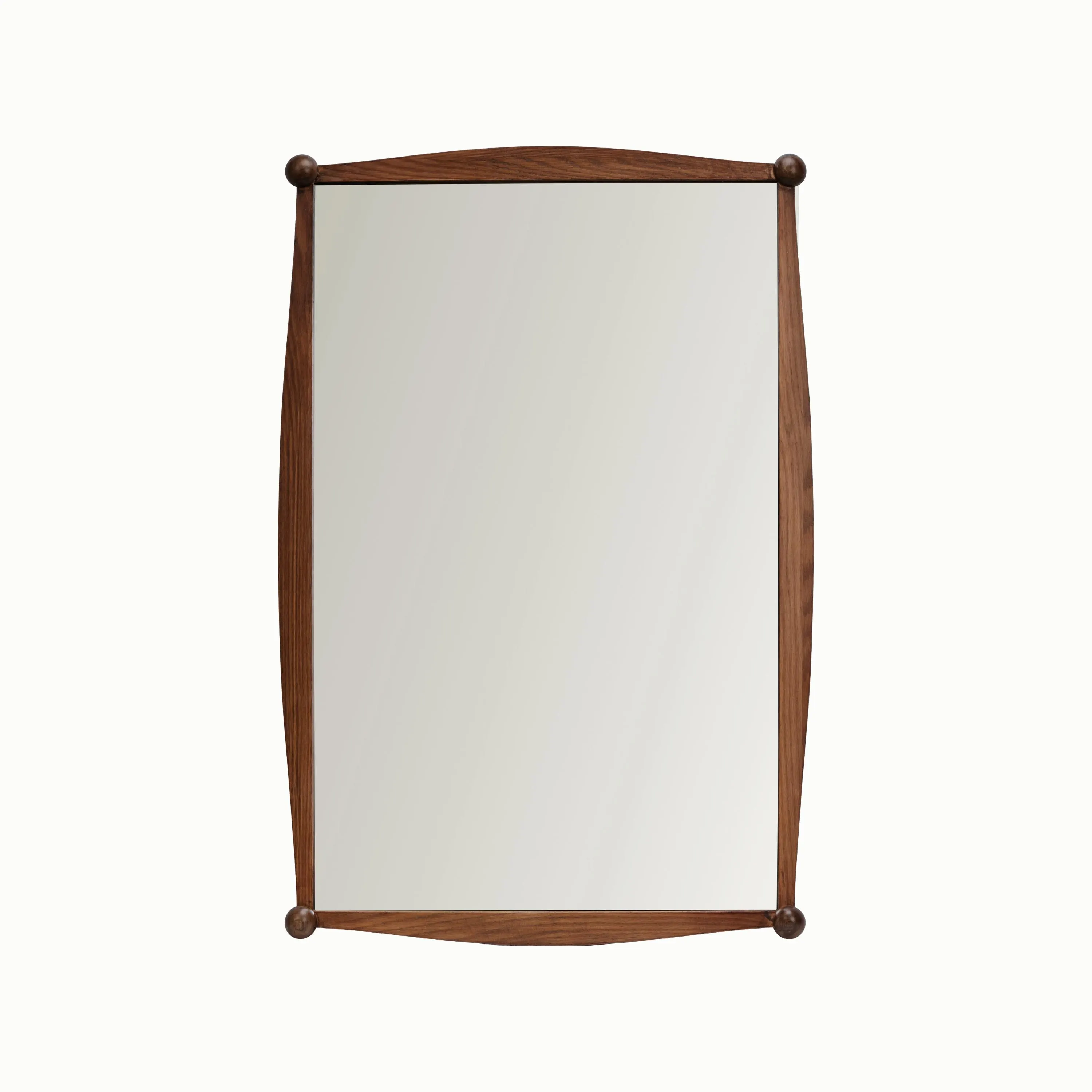 Alice Rectangle Wall Mirror: Handcrafted Solid Oak, Walnut Finish (24x36)