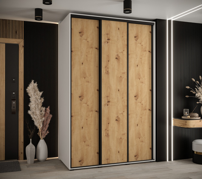 Szafa przesuwna 60 wysoka Davos 1 160 biały artisan czarny
