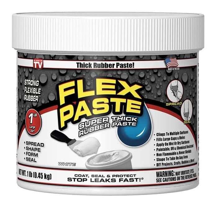 Flex Seal Flex Paste Super Thick Rubber Paste, Moldable Leak Protector Sealant, Assorted Colours, 1-lb