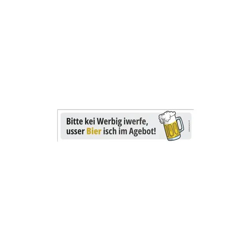 Sticker Kei Werbig, usser Bier