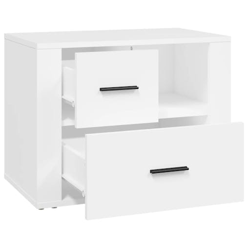 NNEVL Bedside Cabinet White 60x36x45 cm Engineered Wood