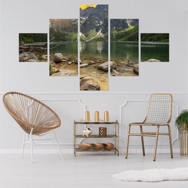 Obraz Wieloczęściowy MORSKIE OKO Góry Pejzaż 3D 150x90cm