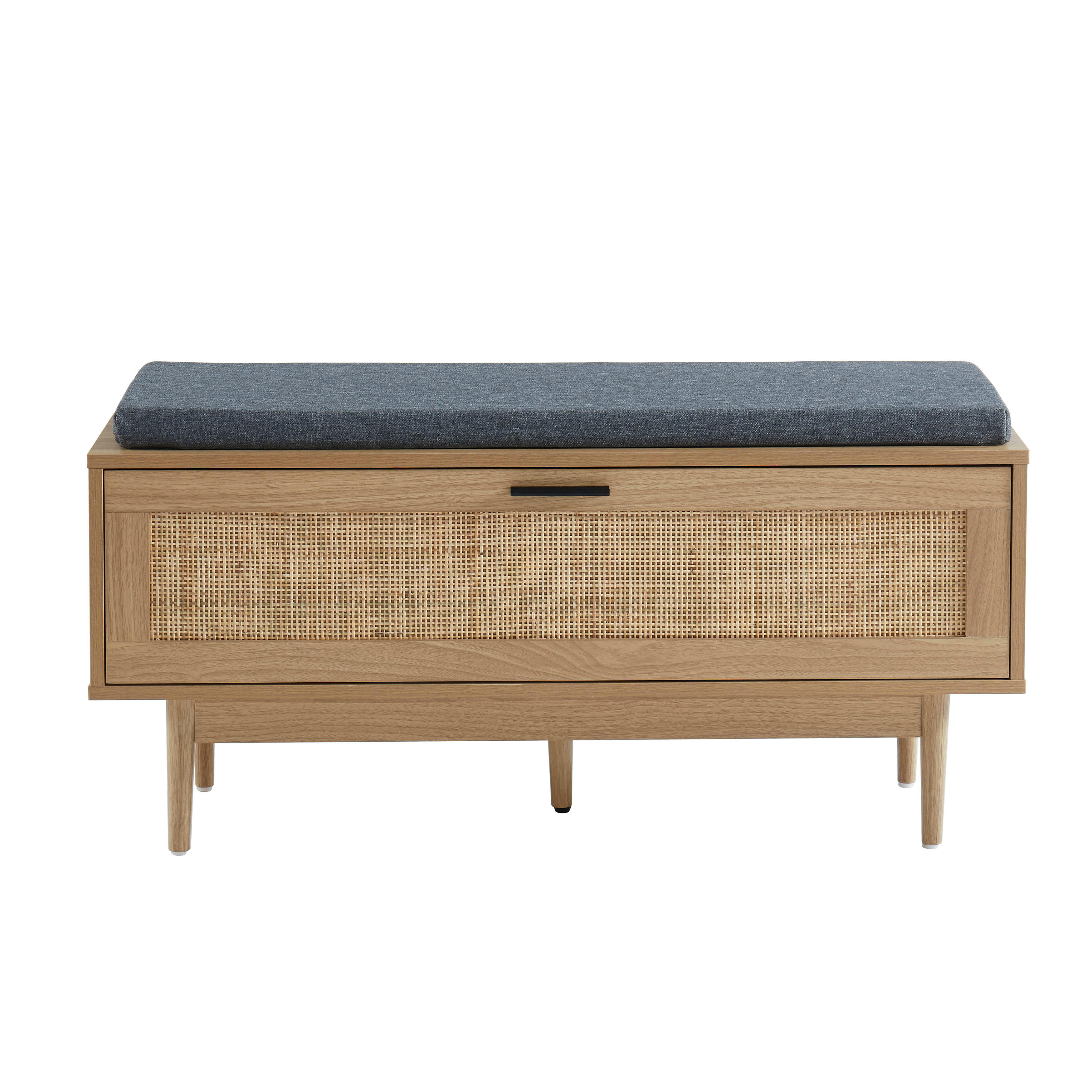 AMANA - Banc à chaussures   cannage rotin  1 porte 100cm