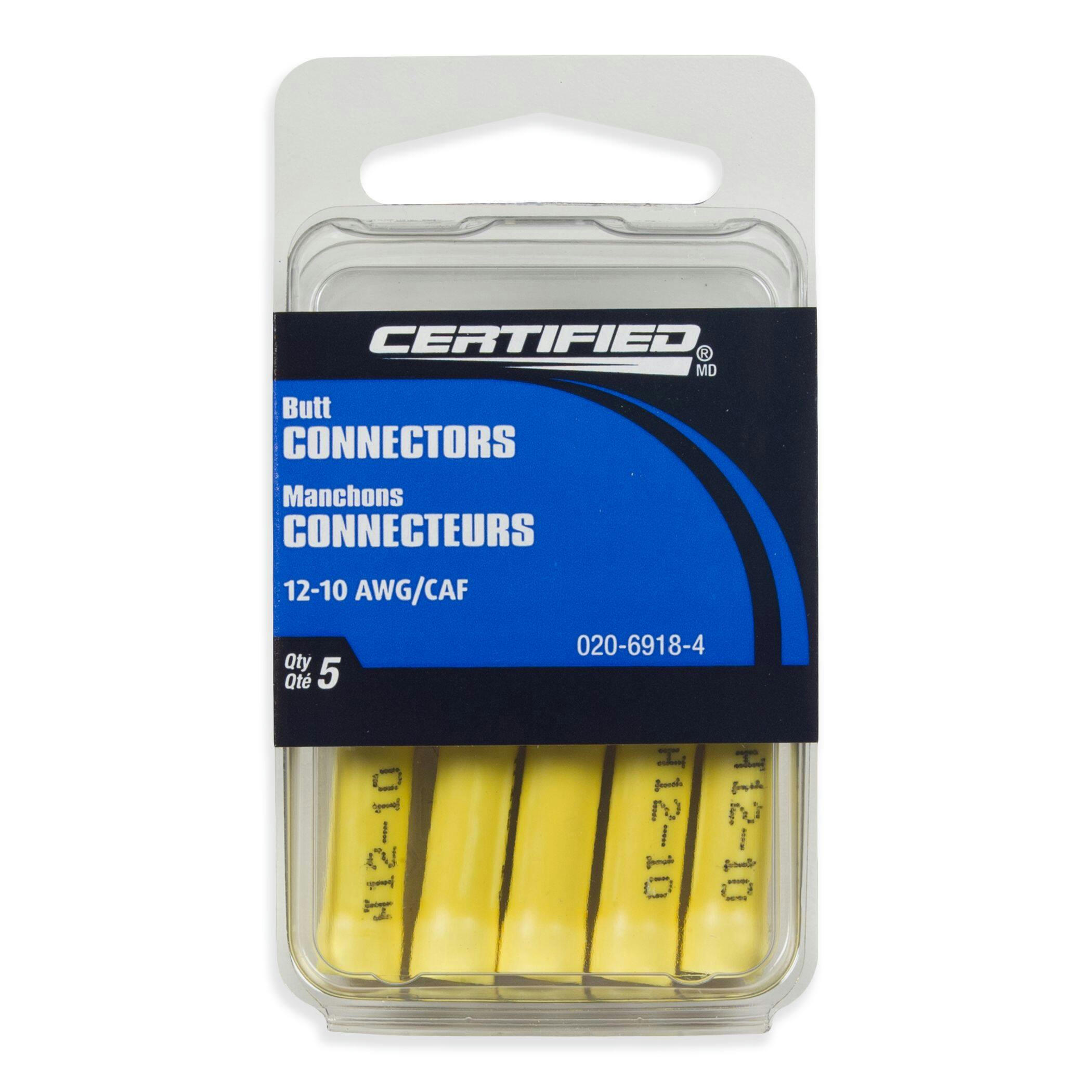MotoMaster 12-10 AWG Automotive Butt Connector, 5-pk