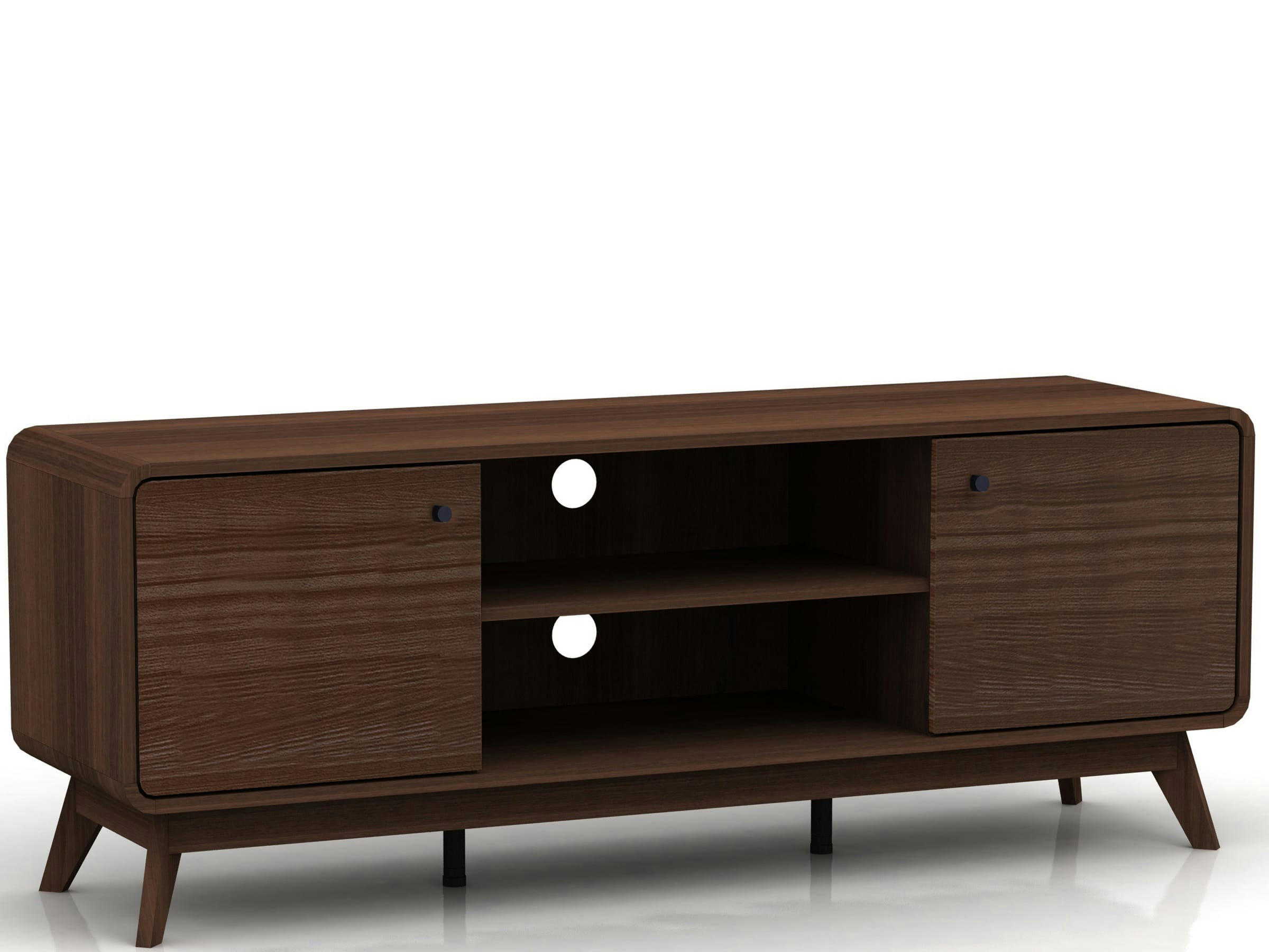 CASSIE - Meuble TV avec 2 portes en noyer partiel