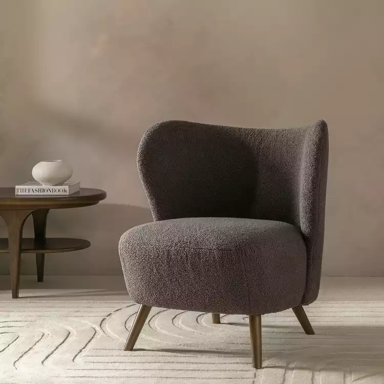 Habitat Cory Boucle Accent Chair - Brown